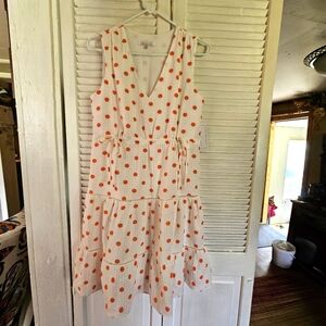White Dress with Orange Polka Dots